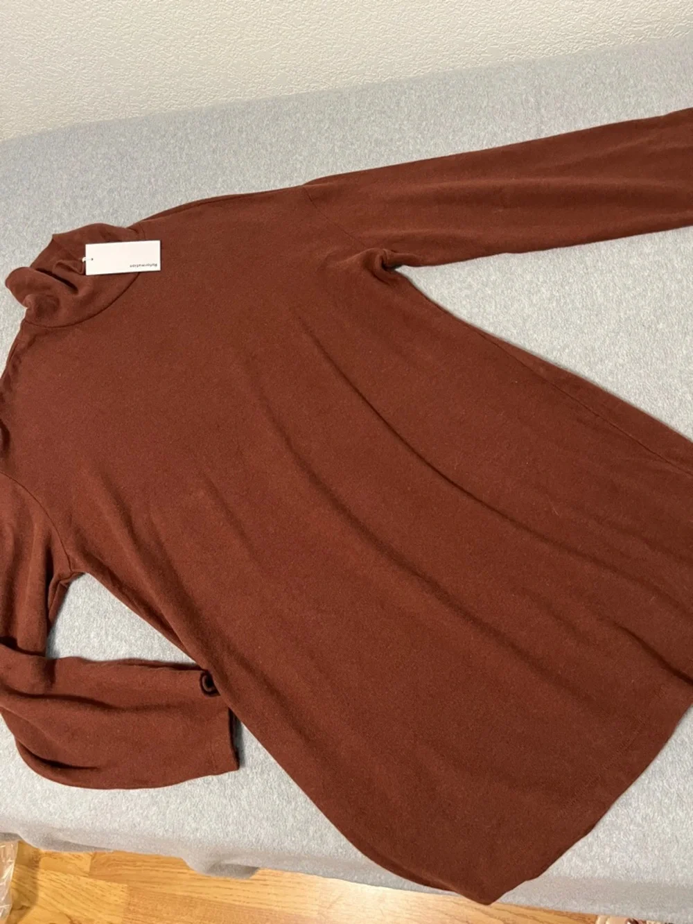 Reformation Aspen Mini Dress Womens Medium Brown Turtleneck Longsleeve - Picture 11 of 12